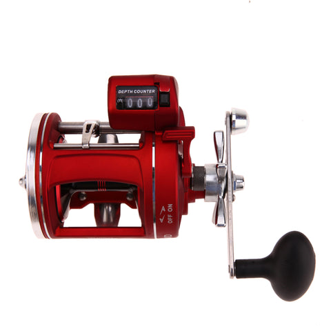 11+1BB Red Bait Casting Fishing Line Counter Trolling Reels Right Handle ACL Gear Ratio 3.8:1 Bait Wheel 700g