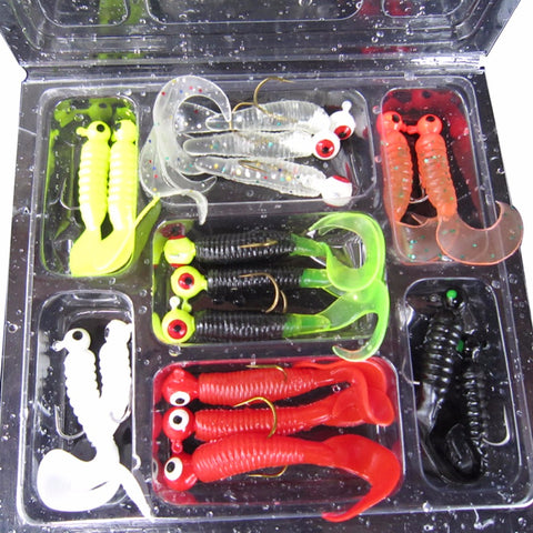 17 pieces soft lures with hooks