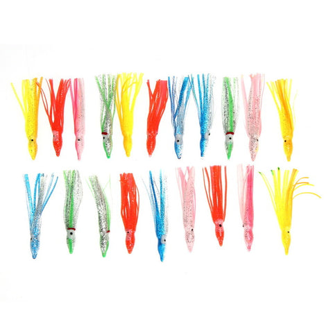 20pcs 8cm/11cm  Hoochie Squid Skirt Octopus Saltwater Fishing Lure Set