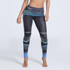 Fitness Clothing Women Elastic Sporting Leggings Gradient Color Stripe Print Workout