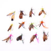 12pcs/lot Fly fishing feather hooks lures