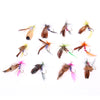 12pcs/lot Fly fishing feather hooks lures