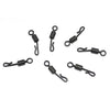 25Pcs Large Long Body Q-Shaped Black Quick Change Swivels For Carp Fishing Size 4#