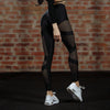 Sexy Women Mesh Patchwork Fitness Leggings Black High Waist Slim Sporting