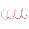 New 50pcs/lot Black/Red High Carbon Steel Fishing Hooks Crank Lead Sharp Hooks 5 Sizes 2#,1#,1/0#,2/0#,3/0# with Carrier Box