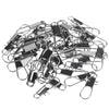 50pcs/lot Stainless Steel Barrel Swivel Safety Snaps Fishing Hook Fishing Lure Connectors Pins Fishing Accessories