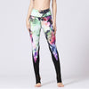 3D Digital Peony Ink Painting Women Fitness Leggings