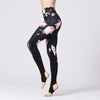 3D Digital Peony Ink Painting Women Fitness Leggings